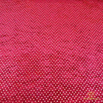 50x70 cm Zuschnitt - Panne Samt Pailetten - Pink